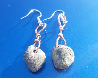 Keweenaw Copper nugget earrings