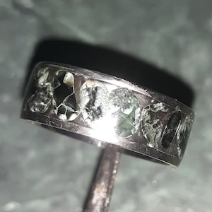 Size 9 Titanium shank Isle Royale Greenstone inlaid ring  x 2