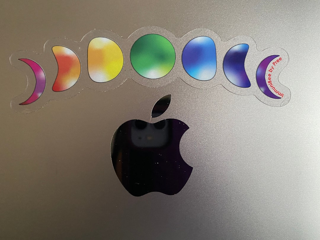 Moon Sticker Apple Moon Phases Sticker - Etsy