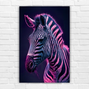 Duotone Zebra Digital Print, AI Art, Wall Art, AI Generated Art, Digital Art Print, Digital Download, Home Decor, Printable AI Art