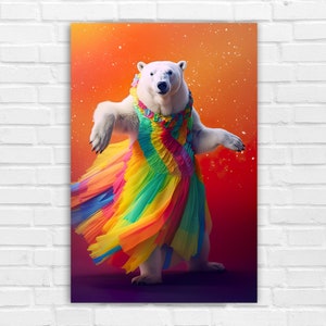 Performer Polar Bear, Altered Art, AI Art, Wall Art, AI Generated Art, Digital Art Print, Digital Download, Digital Art, Printable AI Art