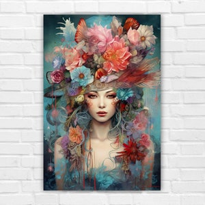 Boho Woman, AI Art, Wall Art, AI Generated Art, Digital Art Print, Digital Download, Digital Art, Printable AI Art, Home Decor