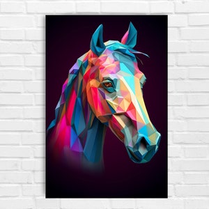 Geometric Horse, AI Art, Wall Art, AI Generated Art, Digital Art Print, Digital Download, Digital Art, Printable AI Art, Home Decor