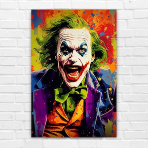 Pop Art Joker, AI Art, Wall Art, AI Generated Art, Digital Art Print, Digital Download, Digital Art, Printable AI Art, Decor