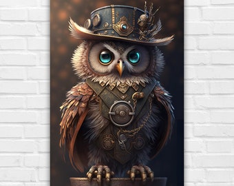 Steampunk Owl, AI Art, Wall Art, AI Generated Art, Digital Art Print,  Digital Download, Home Decor, Printable AI Art - Etsy
