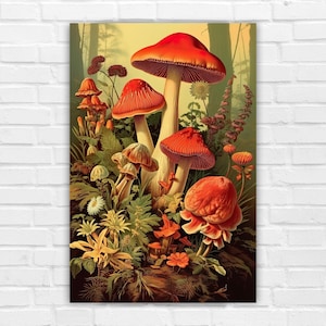 Vintage Mushroom Print, AI Art, Wall Art, AI Generated Art, Digital Art Print, Digital Download, Digital Art, Printable AI Art, Home Decor