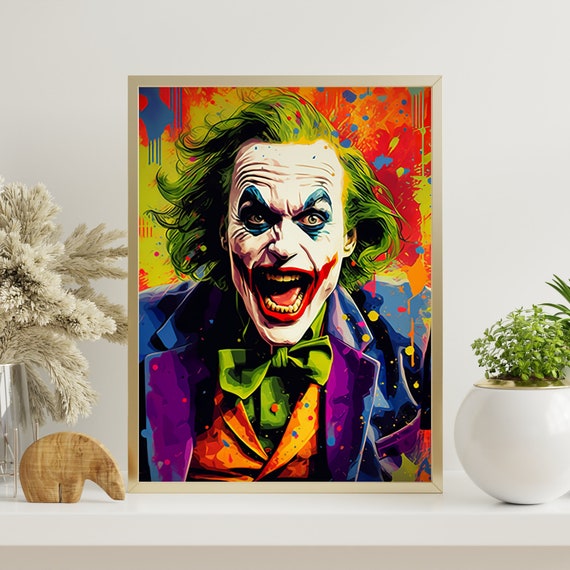 Pop Art Joker, AI Art, Wall Art, AI Generated Art, Digital