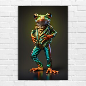 Disco Frog, AI Art, Wall Art, AI Generated Art, Digital Art Print, Digital Download, Home Decor, Printable AI Art