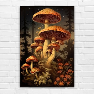 Vintage Dark Mushroom, AI Art, Wall Art, AI Generated Art, Digital Art Print, Digital Download, Digital Art, Printable AI Art, Home Decor