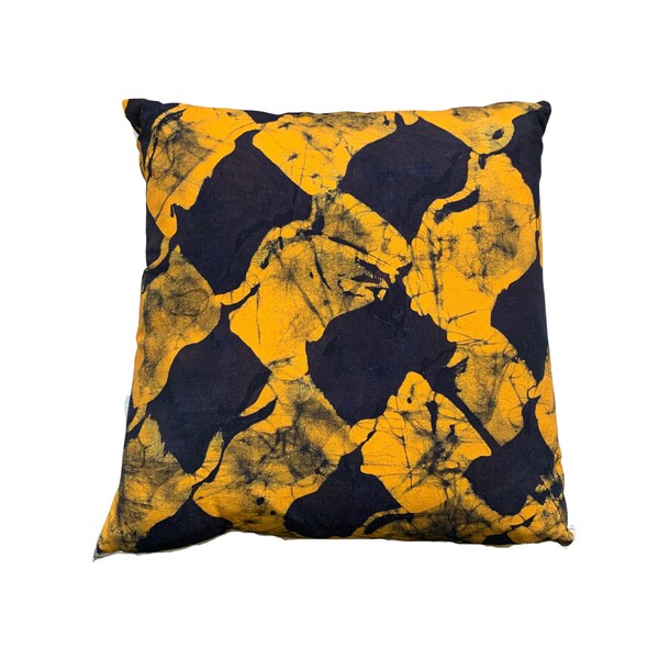 Black - Hand Batik Print Cotton Cushion Cover 66