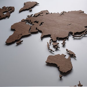 Notas del mapa del mundo de madera