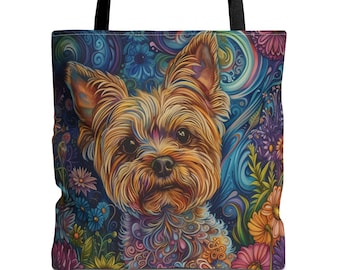 Borsa tote Yorkshire Terrier: regalo Boho Pop Art per gli amanti dei cani