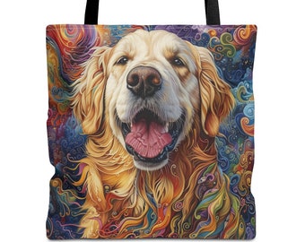 Pop Art Golden Retriever Tote Bag: Boho Dog Lover Gift