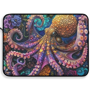 Octopus Laptop Sleeve: Colorful Pop Art Boho iPad MacBook Case