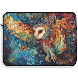 Pop Art Owl Laptop Sleeve: Colorful Boho iPad MacBook Case