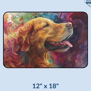 Pop Art Golden Retriever Desk Mat: Dog Lover Gift