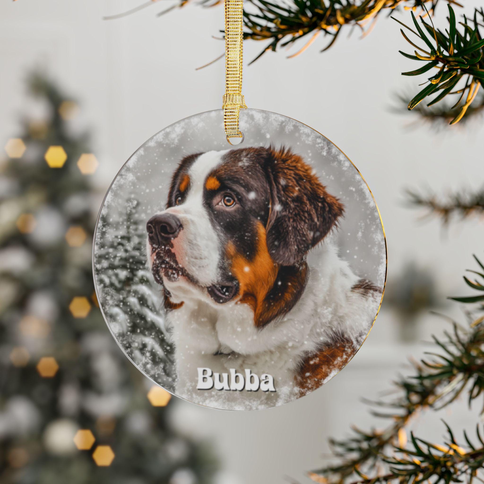 Breed Specific Round Christmas オーナメント セントバーナード