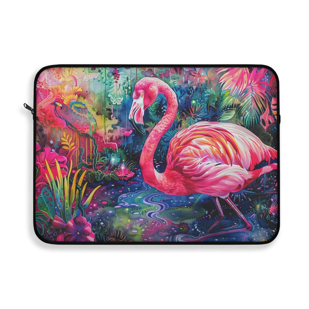 Flamingo Computer Case Pink Flamingo Laptop Sleeve: Pop Art Rainbow Boho MacBook Case - Etsy