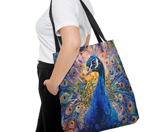 Sanluoli Boho-Tragetasche, Pfau, Aus Leinen, Wiederverwendbar