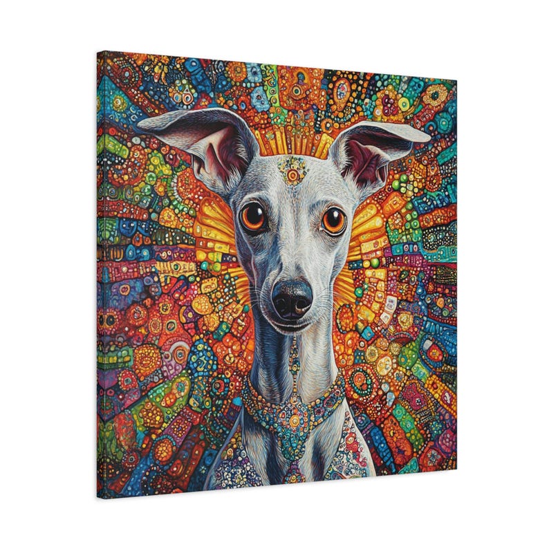 Boho Italian Greyhound Dog Art Print: Colorful Abstract Canvas - Etsy