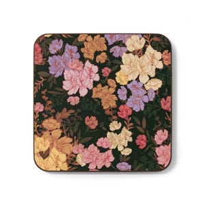 Untersetzer-Set Blumenmuster - Vintage botanische Untersetzer für Trinkgefäße, Wohnkultur, Geschenk für sie, Kaffeetischdekoration, Einweihungsgeschenk