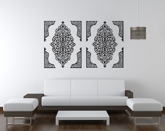 3D ornament wood wall art decor, MOROCCAN PANEL, set of 5, arabic wall art, islamic wall decor, decorative wall wooden decor, arabesque