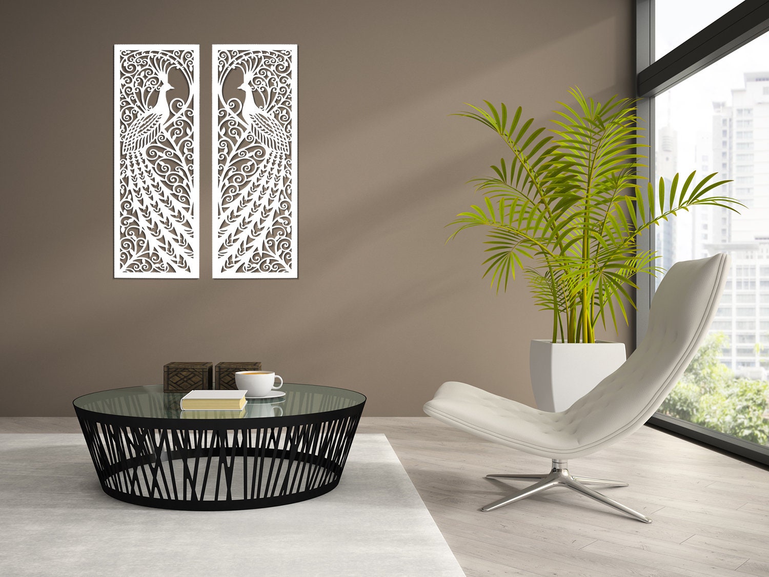 3D Ornament Wood Wall Art Decor, VINTAGE PEACOCK, Openwork Wall Decor ...