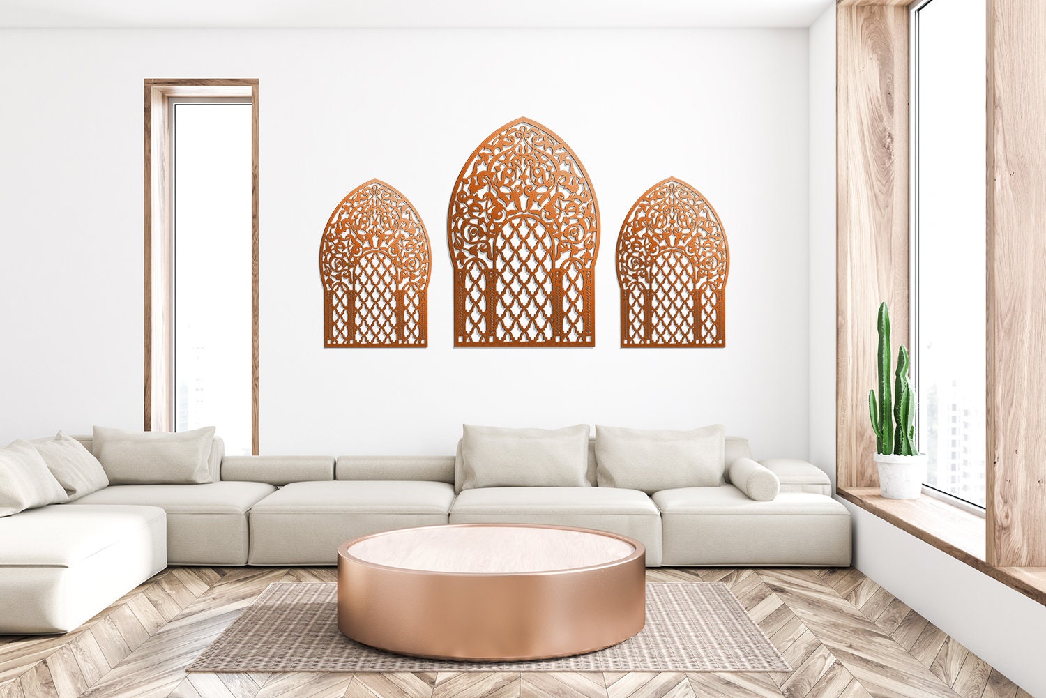 Interior De Estilo Árabe Con Paredes Verdes Y Muebles Orientales