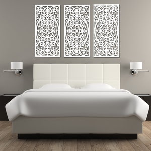 WALL ART DECOR, set of 3, bedroom, trellis, lattice,  floral design,3d decorative wooden wall panels, sign above the bed, couch,sofa