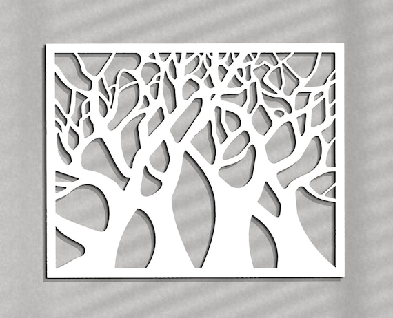 Tableau ajouré, décoration murale 3D, tableau 3D « Visages d'arbres