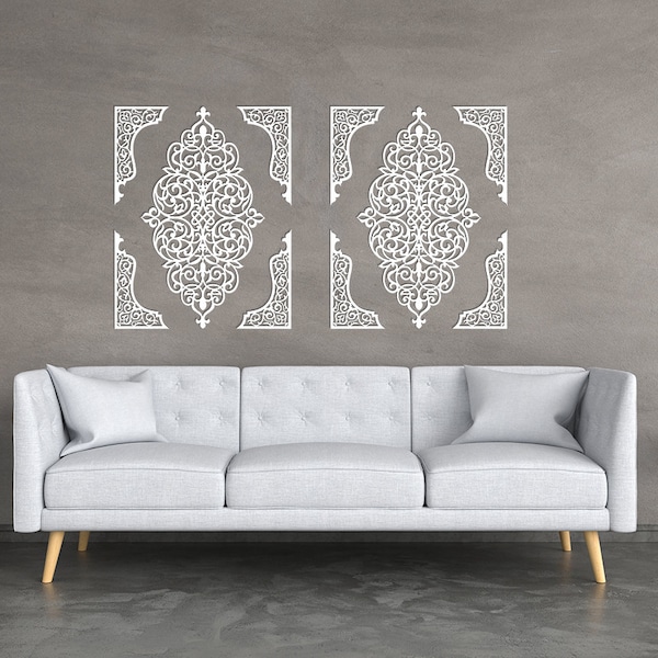 3D stylish wood wall art decor, MOROCCAN PANEL, set of 5, arabic wall art, islamic wall decor,  wall wooden decor, arabesque