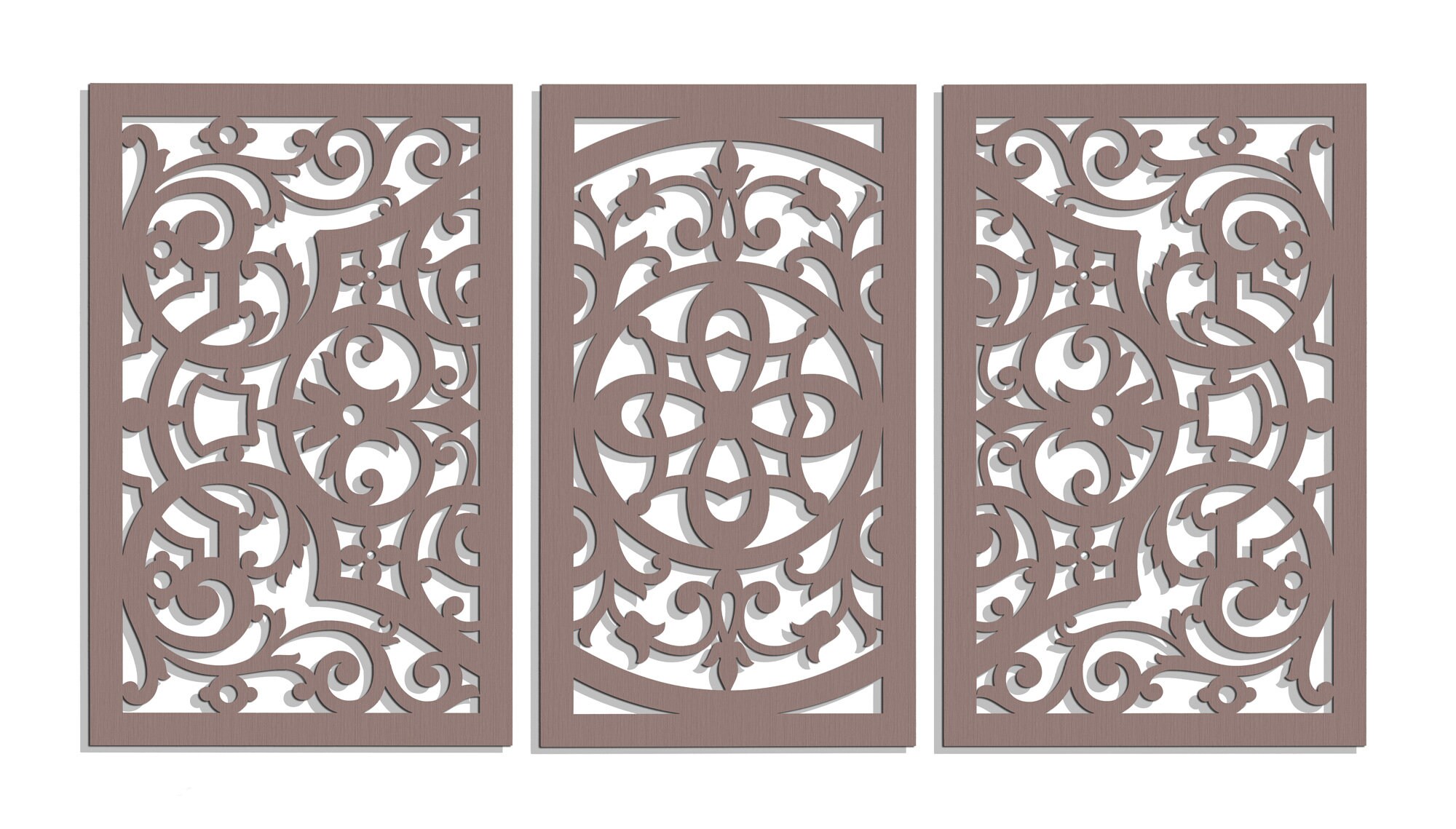 3 Pcs Flory Wooden Wall Decor