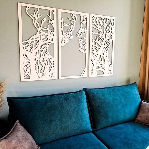 ARBRE GÉNÉALOGIQUE, couple, arbre de vie, décor d’art mural, chambre à coucher de décoration intérieure, ornements de salon, tentures murales, panneaux muraux décoratifs, fretwork