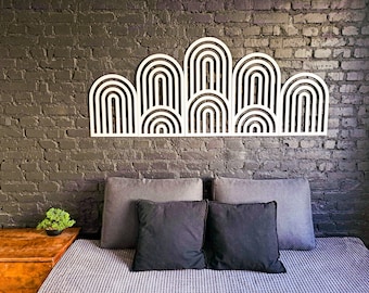 3D MID CENTURY MODERN, large, geometric wall art decor, set of 5, retro, minimalist wooden artwork, wall hanging, vintage, antique art