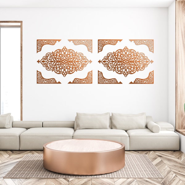 3D ornament wood wall art decor, MOROCCAN PANEL, set of 5, arabic wall art, islamic wall decor, decorative wall wooden decor, arabesque