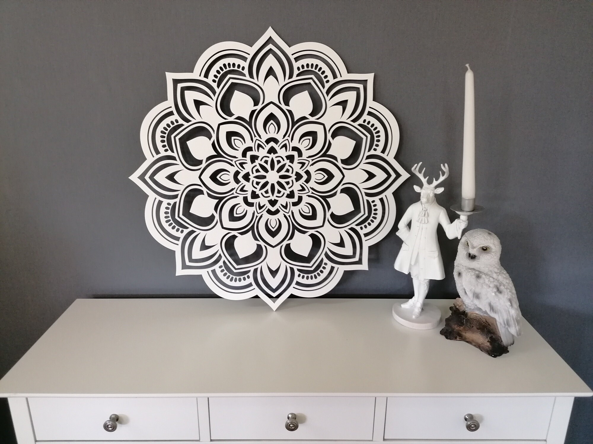 Panneau Décoratif Mural 3D Ajouré GIOVANNA - Ornement 53 Cm - NEUF