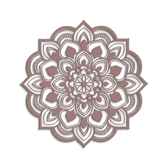 Panneau Mural 3D Ajouré Mandala - Décoration Yoga, Ornement Ethnique - Blanc