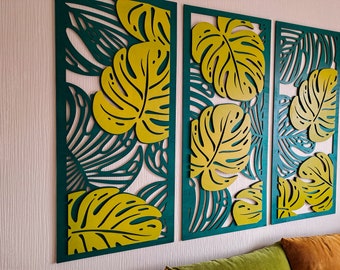 3D panel dekoracyjny JUNGLE STYLE, ażurowa dekoracja ścienna, 66 x 120 cm, obraz drewniany, dekoracja salonu, ozdobna grafika, dekor ścienny