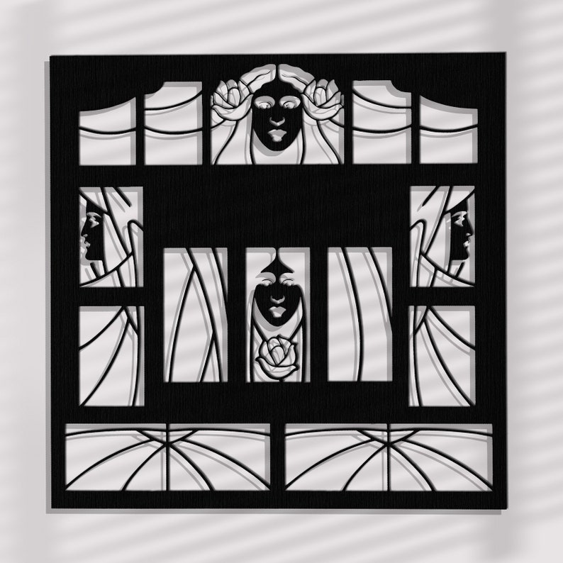 3d Stylish Wood Wall Art Decorart Nouveau Woman Openwork Etsy