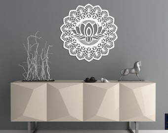 3D MANDALA,ornament, hindu, decorative openwork panel, lotus flower, orient style decor, wooden wall art, flower of life, yoga decor, gift