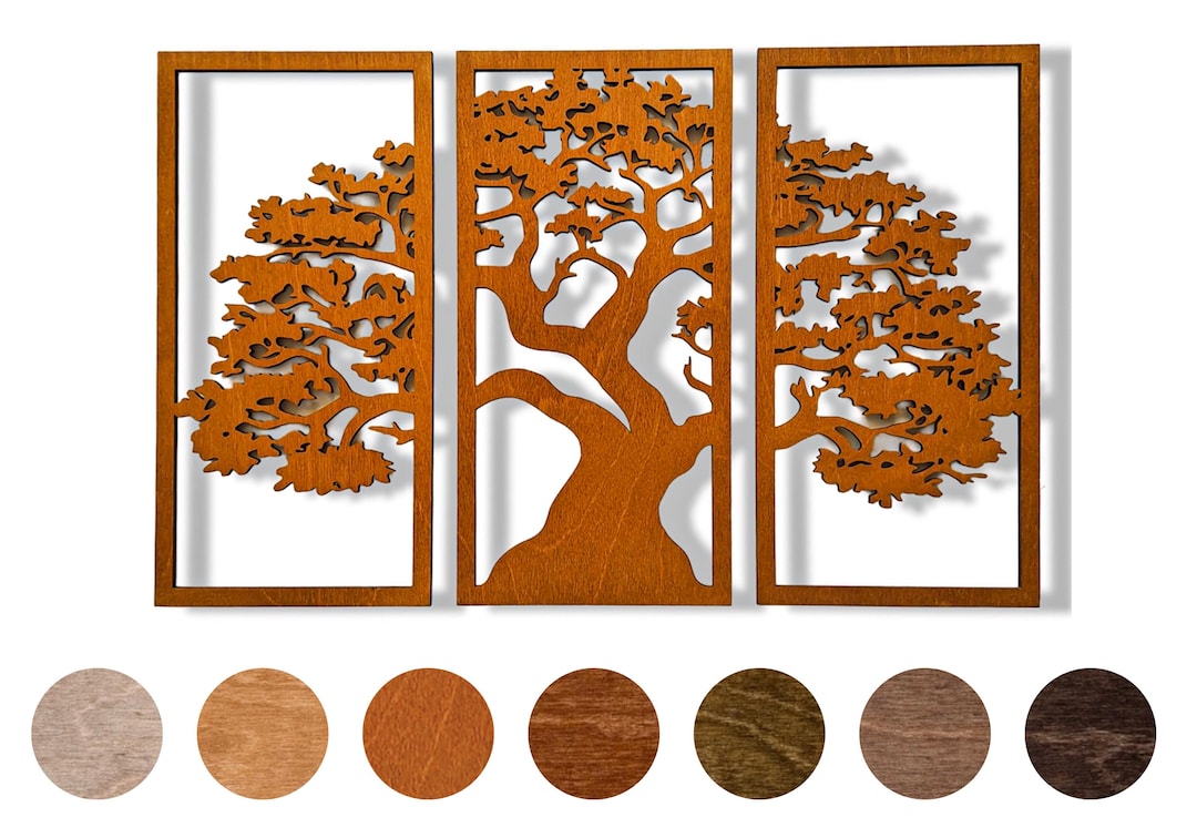 MODERN, Large Wall Art Decor, TREE of Life, Wooden Family Tree, Cottage ...
