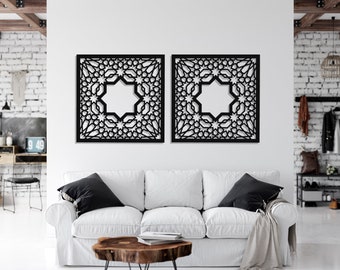 Decoração decorativa elegante em madeira ALHAMBRA, 60 cm, decoração arabesca, decorativa, painel de parede marroquino, arte de parede em madeira, ornamento, árabe, islâmico