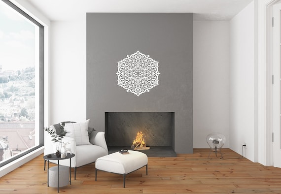 Mandala 3D, loup en bois, décoration murale, grand format - Brin de Syl