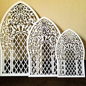 3D Wand Kunst Dekor, marokkanisches Holzfenster, Ornament, Bogen, Rahmen, Wandbehang, große dekorative Platte, Wandakzent, Wandskulptur, Geschenk