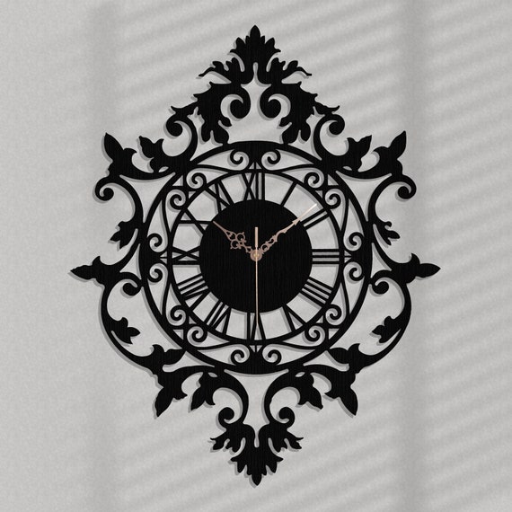 Stylish Wall Clock Benedict Vintage Wooden Wall Clock Wall Etsy