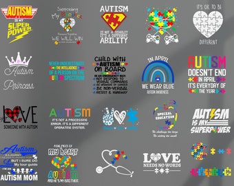 Autism Designs Bundle, Autism Awareness Png, Autism Quote Png, Au-Some, Autism Mom Png, Puzzle Png, Autism Ribbon Png, Puzzle Piece Png