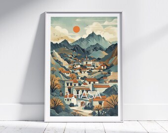 チベット旅行ポスター：ラサの風景アートプリント