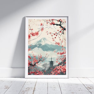 日本の壁アート、富士山のアート、日本の桜、旅行の壁画、風景画、壁用の花のアート、ハネムーンのプレゼント、日本の