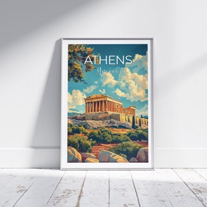 Athens Greece poster, Athens Travel print, Greece poster, Parthenon, Athens gift, Athens wall art, traveller gift, living room decor, 1st