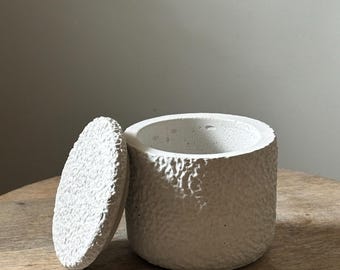 Concrete Jar with Lid Apothecary Jar Home Products Decor Dish Container Cement Trinket Dish Jewelry wedding gift apothecary bowl container